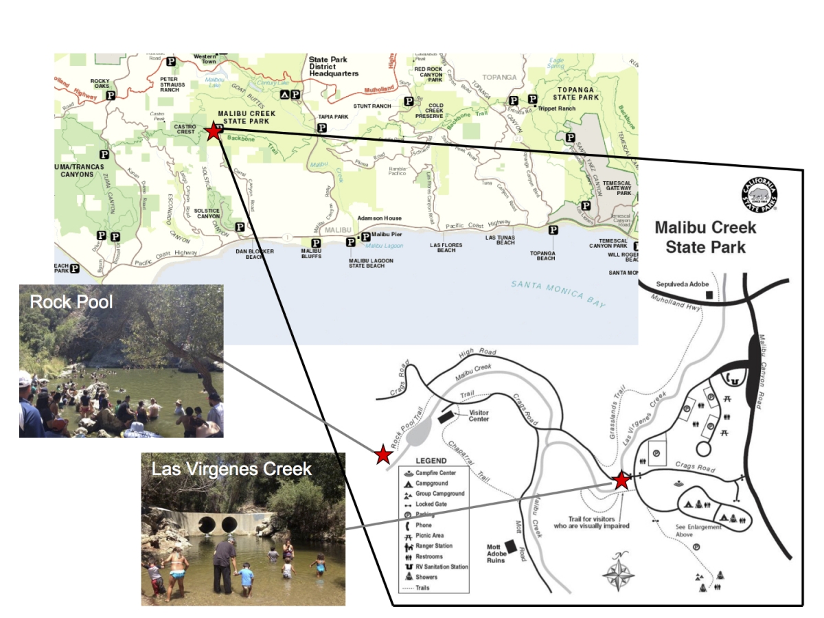 Malibu Creek State Park testing sites map